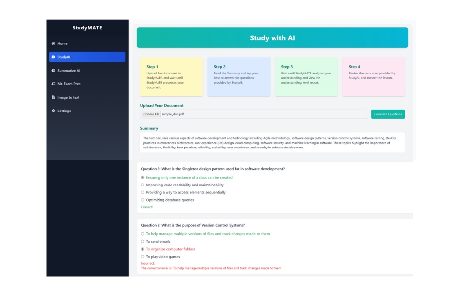 AI Quiz Generation App